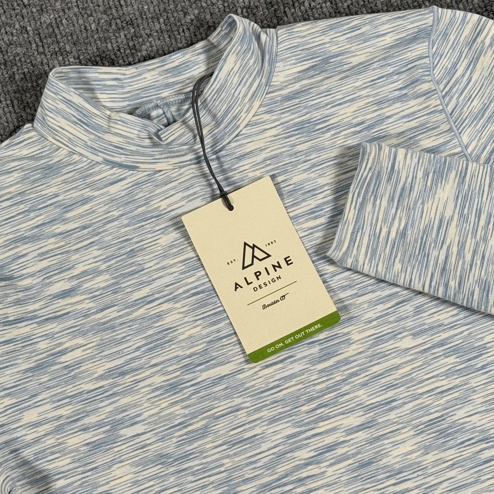 Alpine Design Pullover Womens Medium UPF 50+ Mock Neck Sparkling Water Shirt New